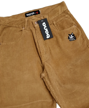 Calça baggy bana bombazine tan